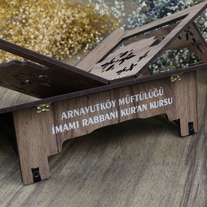  Masa Üstü Ahşap Kelebek Rahle MDF Koyu Kahve 25x40 cm