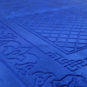  İsminizi Seccadeye Yazıyoruz Soft Yumuşak Kadife Peluş Seccade Saks Mavi 80 x 120 cm - 1100 gr