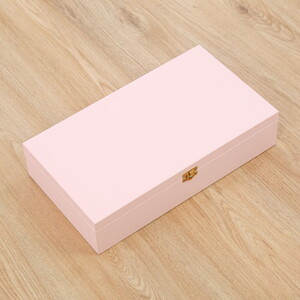  İsme Özel Seccadeli Lüks Ahşap Kutu Seti -Pembe(37*20*8 cm,1.725 gr)