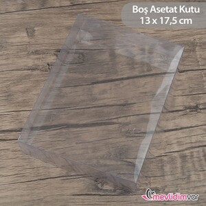  Kadife Yasin Kitabı (Çanta Boy), İnci Tesbih, Asetat Kutulu (17×15 cm 200 gr) Mevlid Seti-Bebek Pembesi