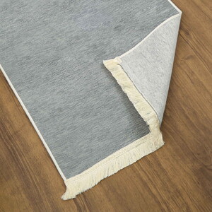  İsme Özel El Kuba Lüks Astarlı Biyeli Seccade-Gri (66X125cm) 565 gr