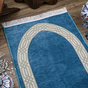  İsme Özel Seccade Payidar Turkuaz 65x115 cm - 320 gr