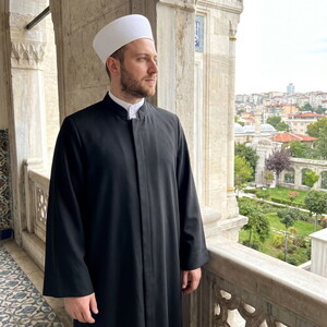  Bezzaz Namaz ve İmam Cübbesi Uzun Çizgili Siyah Enderun Model
