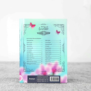  Hediyelik Yasin Kitabı 10 Adet  Çanta Boy) 80 Sayfa, 99'lu Kokulu Tesbih ve Tül Süslemeli Ekonomik Mevlid Paketi-Kardelen