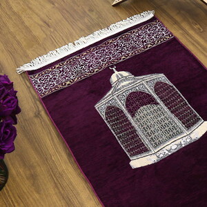  Makam-ı İbrahim Lüks Şönil Seccade Mor (70x126cm) 240 gr