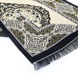  İsme Özel Hediyelik Tafta Seccade Siyah-Gold 68x110 cm - 200 gr