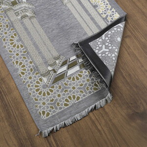  Medine Lüks Şönil Seccade Gri (66 x 120 cm) 520 gr