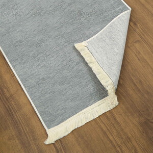 İsme Özel Mahya Desenli Lüks Astarlı Biyeli Şönil Seccade-Gri (66X125cm) 565 gr
