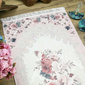  İsme Özel Lüks Hürrem Astarsız Seccade - Pembe 68 x 117 cm