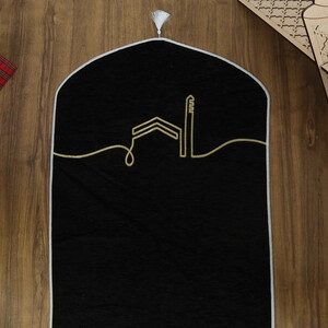  El Kuba Lüks Astarlı Biyeli Seccade Siyah (66X125cm) 565 gr