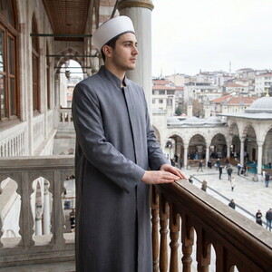  Yazlık Bedavuni Keten İmam Cübbesi-Füme