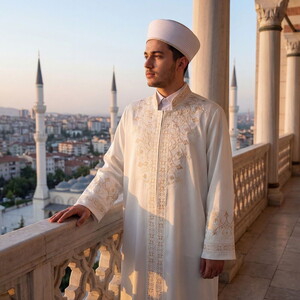 Lüks Vezkuru İmam Cübbesi-Krem