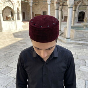  Lüks Keçeli Vakar Takke Bordo