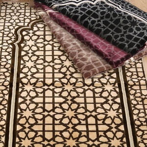  Edebali Lüks Kalın Kadife Halı Tipi  Soft Yumuşak  Seccade- Krem (70*120 cm 1100 gr)