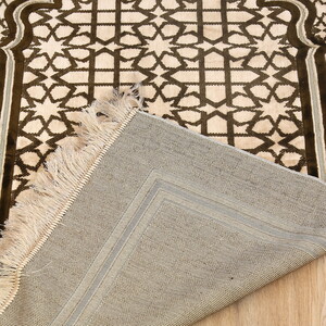  Edebali Lüks Kalın Kadife Halı Tipi  Soft Yumuşak  Seccade- Krem (70*120 cm 1100 gr)