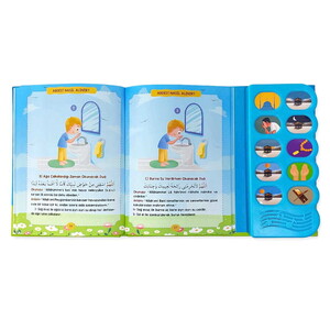  Namaz Öğreten Cihaz Resimli Kitap Seti Mavi -64 Sayfa