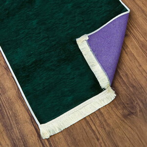  Mahya Lüks Astarlı Biyeli Şönil Seccade Yeşil (66X125cm) 565 gr