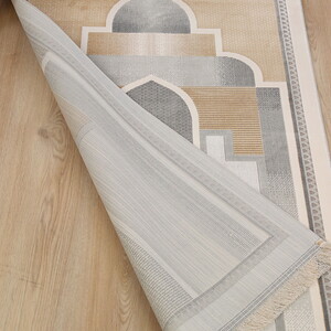  Lüks Kadife Akasya Mihrap  Seccade  Ultra Lüks % 100 Modal, Sık Dokuma Halı  Seccade-Krem (80x120 cm) 2080 gr