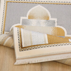  Lüks Kadife  Halı Tipi  Akasya  Çocuk Seccade - Gri( 40*72 cm)